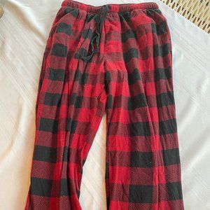Red & Black plaid pajama bottoms